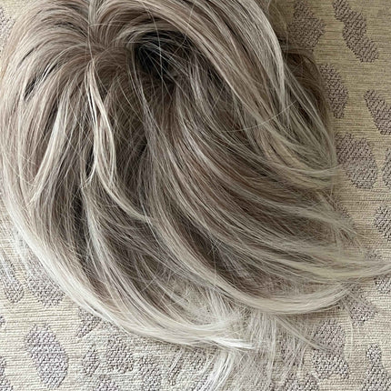 Tillstyle Hair scrunchie elastic bun tousled updo chignon light grey blonde white