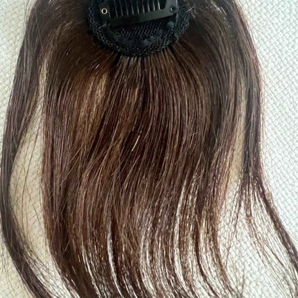 Tillstyle clip in human hair bangs hair piece dark Brown trendy hair styles age defying hair style