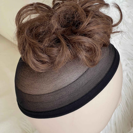 Tillstyle elastic messy bun hair piece curly hair bun pieces caramel brown