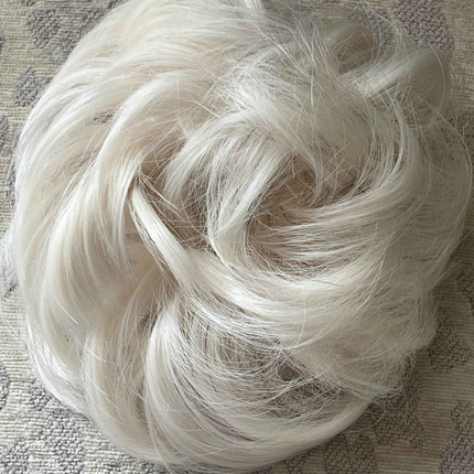 Tillstyle elastic messy bun hair piece curly hair bun pieces bleach blonde