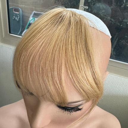 Tillstyle clip in human hair wispy bangs ombre blonde