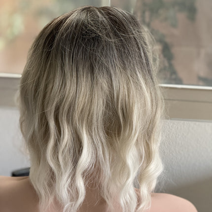 Tillstyle platinum blonde ash blonde wig loose body wave air bangs