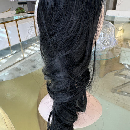 Tillstyle  black clip in ponytail clip in pony tail real hair like synthetic  premium fibre