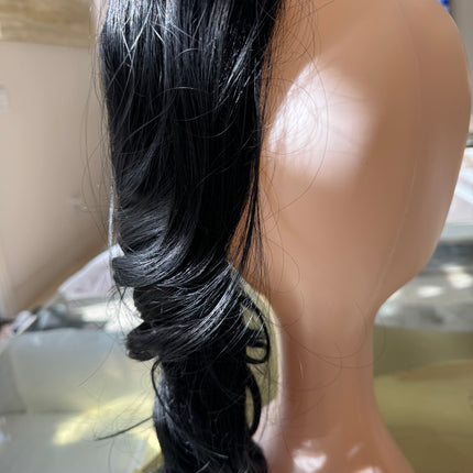 Tillstyle  black clip in ponytail clip in pony tail real hair like synthetic  premium fibre