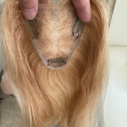 Till style remy human Hair Toppers for women honey blonde