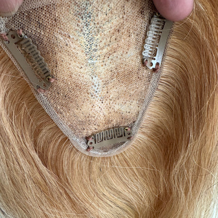 Till style remy human Hair Toppers for women honey blonde
