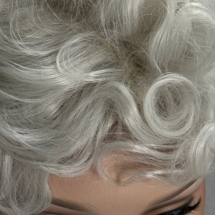 Tillstyle  pale white curly wig /short wig