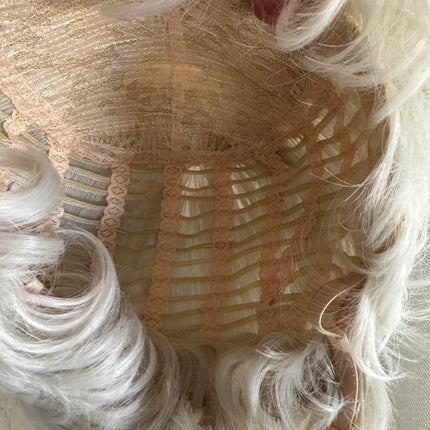 Tillstyle  pale white curly wig /short wig