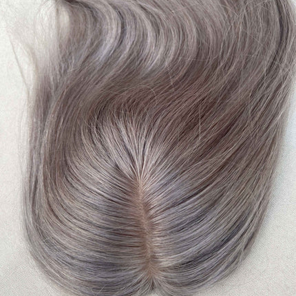 Tillstyle Toppers for Thinning Crown Mix Grey Salt and Pepper Clip On Human Hair Topper