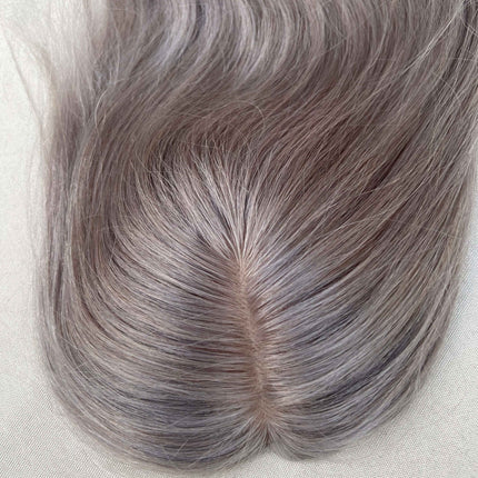 Tillstyle Toppers for Thinning Crown Mix Grey Salt and Pepper Clip On Human Hair Topper