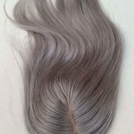 Tillstyle Toppers for Thinning Crown Mix Grey Salt and Pepper Clip On Human Hair Topper