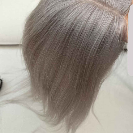 Tillstyle Toppers for Thinning Crown Mix Grey Salt and Pepper Clip On Human Hair Topper
