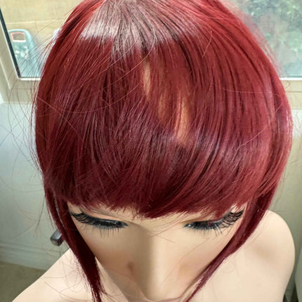 Tillstyle wine red clip in bangs for thinning crown natural looking bangs /short hair styles