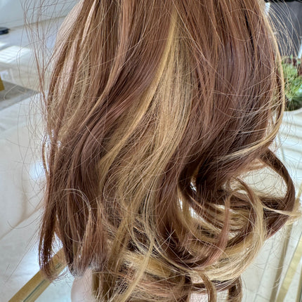 Tillstyle light  brown with ombre clip in ponytail extension wavy