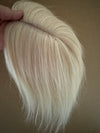 Till style white blonde 100%human Hair Topper clip in hair piece Women Platinum Blonde
