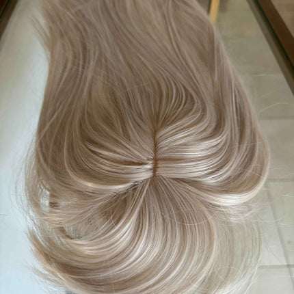 Tillstyle White hair topper with bangs/ash blonde highlighted