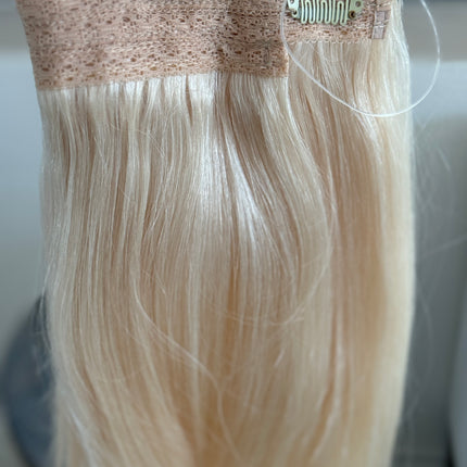 Tillstyle light bleach blonde remy hair halo hair extensions clip in hair extensions