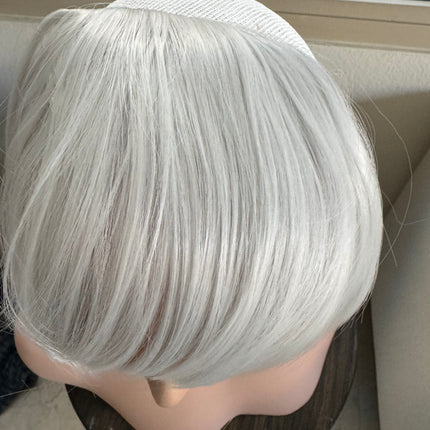 Tillstyle  silver white  large clip in bangs thick bangs covering thinning hair natural looking bangs