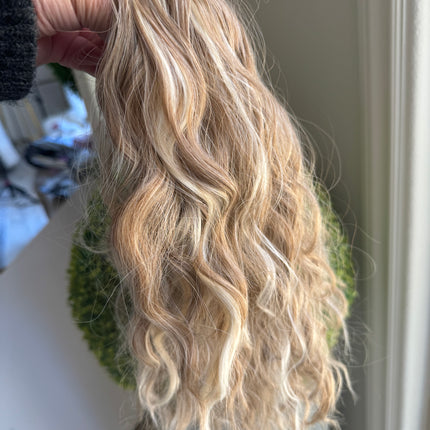 Tillstyle  ash blonde highlighted wavy clip in ponytail