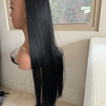 Till style black long straight hair extensions with /clip in hair extensions