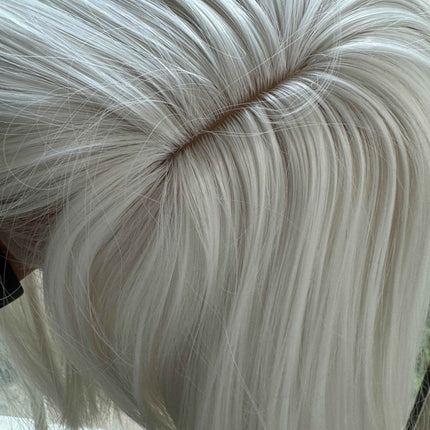 White straight wig with bangs