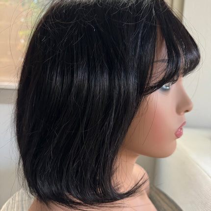 Bob wigs with bangs 100% human hair short bob wigs glue-less middle part