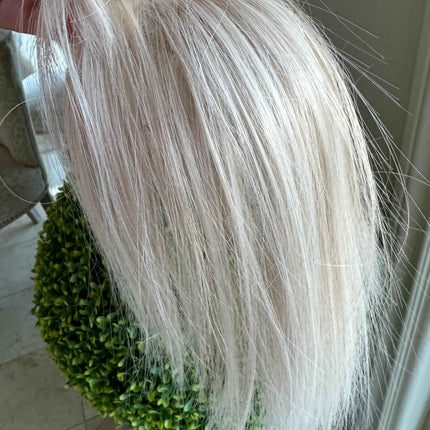 Tillstyle light platinum blonde white blonde clip in ponytail extension  straight hair clip in pony tail