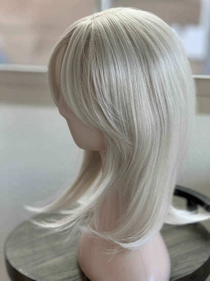 Tillstyle white blonde topper with bangs