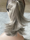 Tillstyle scrunchie hair bun claw clip straight hair extensions light bleach blonde grey