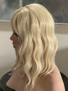 Till style  dirty blonde hair toppers for women  /butterfly bangs loose body wave
