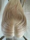 Tillstyle remy human hair toppers platinum blonde/mono mesh base