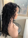 Black Deep wave 100% human hair lace front wigs for women brazilian hair