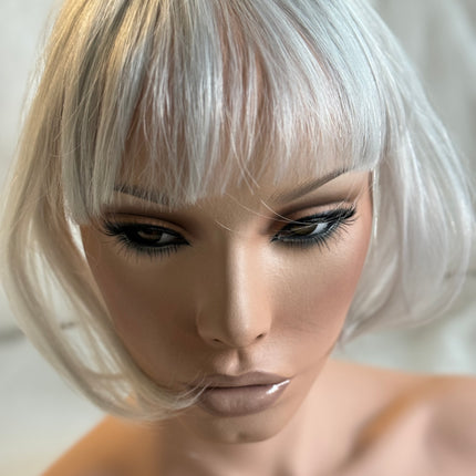 Tillstyle white silver grey clip in bangs for women  /alopecia/thinning hair