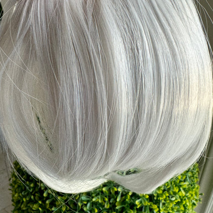 Tillstyle  silver white  large clip in bangs thick bangs covering thinning hair natural looking bangs