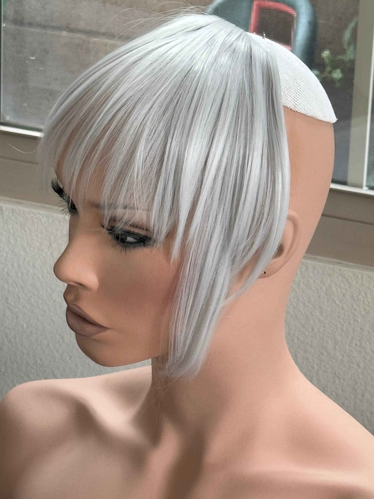 Tillstyle light grey  large clip in bangs thick bangs /thinning crown