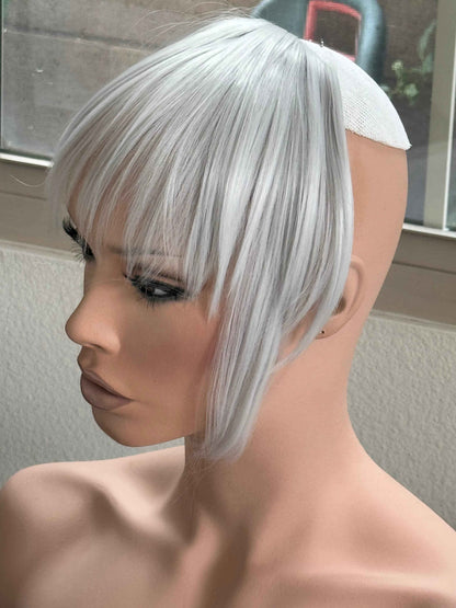 Tillstyle light grey  large clip in bangs thick bangs /thinning crown