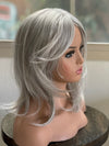 Till style white silver  hair toppers for women / layered /bangs