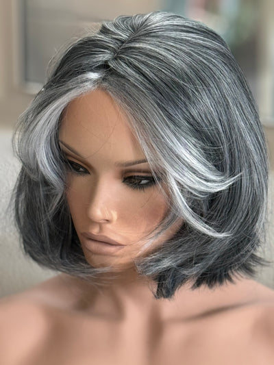 Tillstyle  grey layered wig /pale white ends/bangs