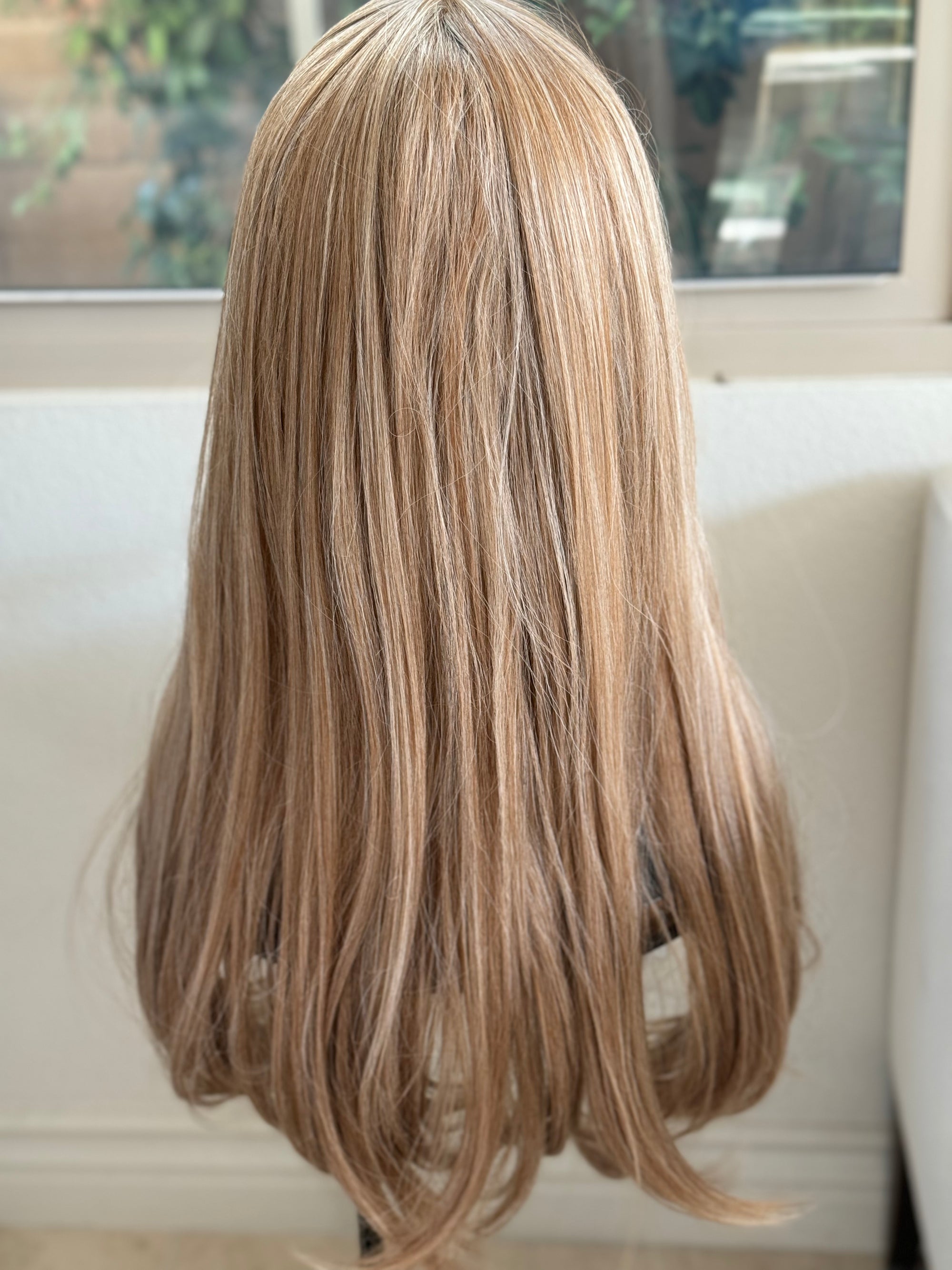 Tillstyle long honey blonde /strawberry blonde straight wig with bangs -  tillstyle