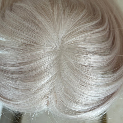 Tillstyle White human hair toppers for women /White blonde