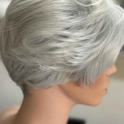 Tillstyle white silver layered wig /short pixy  wig