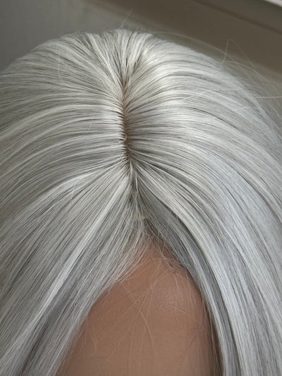 Tillstyle white topper silver highlighted hair toppers for women