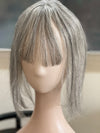 Tillstyle white silvergrey Human Hair Toppers with bangs