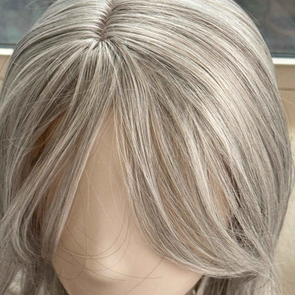 Till style silver blonde hair toppers for women / bangs