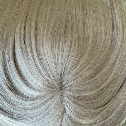 White blonde  /ice blonde virgin human hair topper base 3 x 5 mono mesh base clip in hair extensions