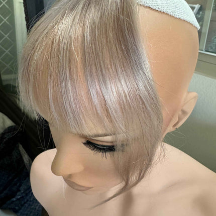 Tillstyle blonde grey clip in human hair bangs for women remy hair /alopecia