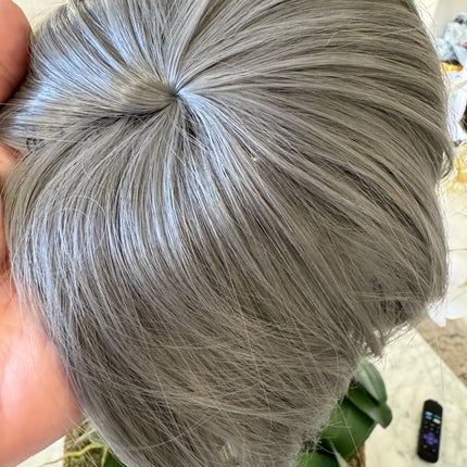 Tillstyle  grey top hair piece brown grey clip in hair toppers