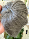 Tillstyle  grey top hair piece brown grey clip in hair toppers