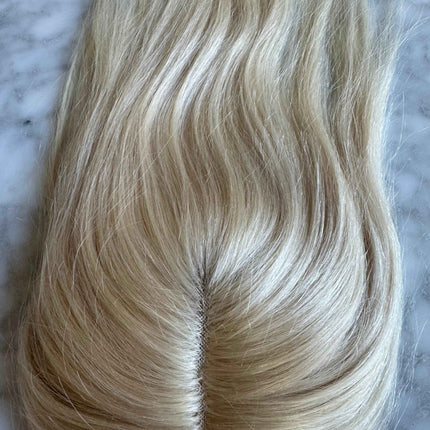 Tillstyle human hair toppers light blonde/100% real human hair light blonde mono mesh base