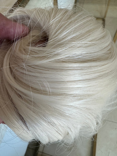 Tillstyle creamy white straight hair bun